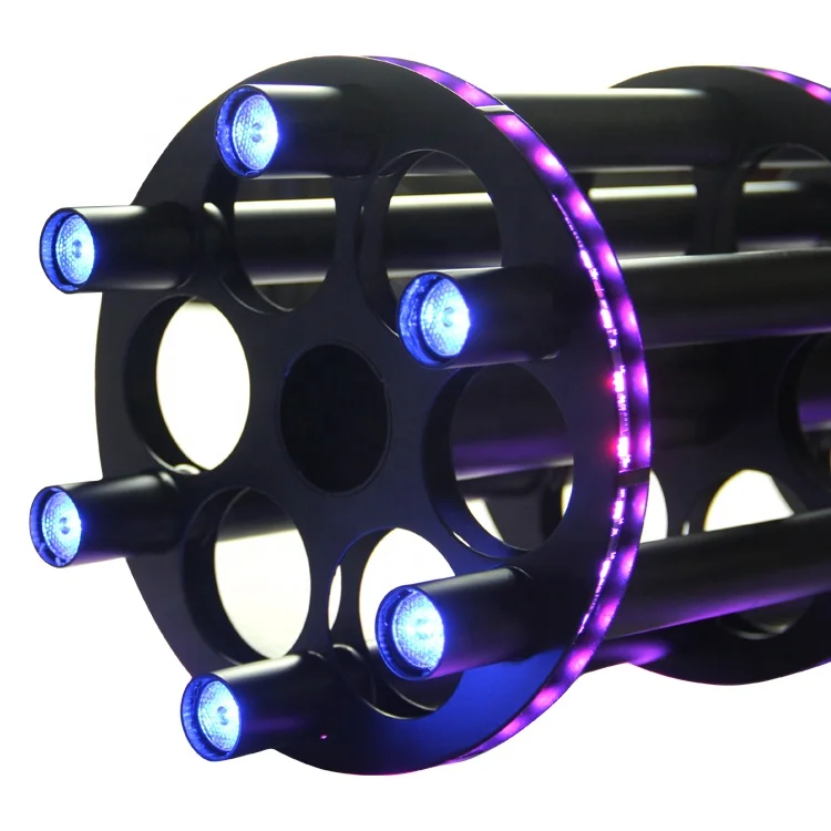 Hand hold electric confetti shooter rechargeable 6 heads shots with colorful led light