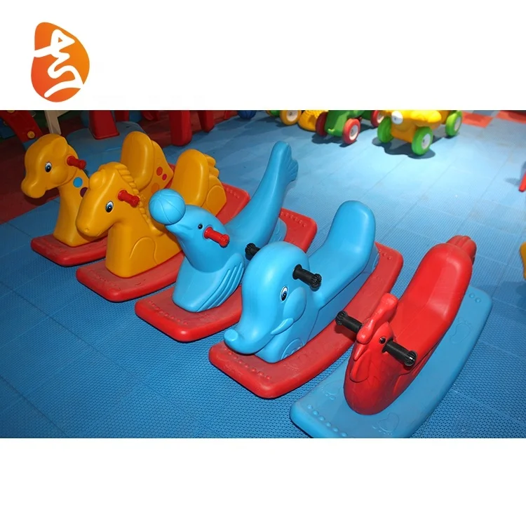 Elephant Shape Small Blue Popular Plastic Rocking Horse For Kids