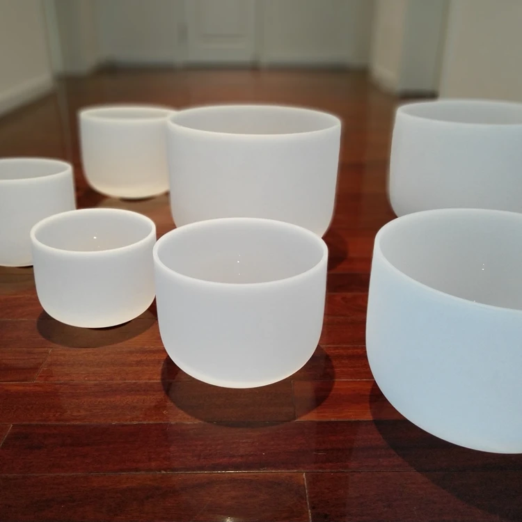 
440hz And 432 hz Crystal Singing Bowls Quartz Wholesale With All The Tones 