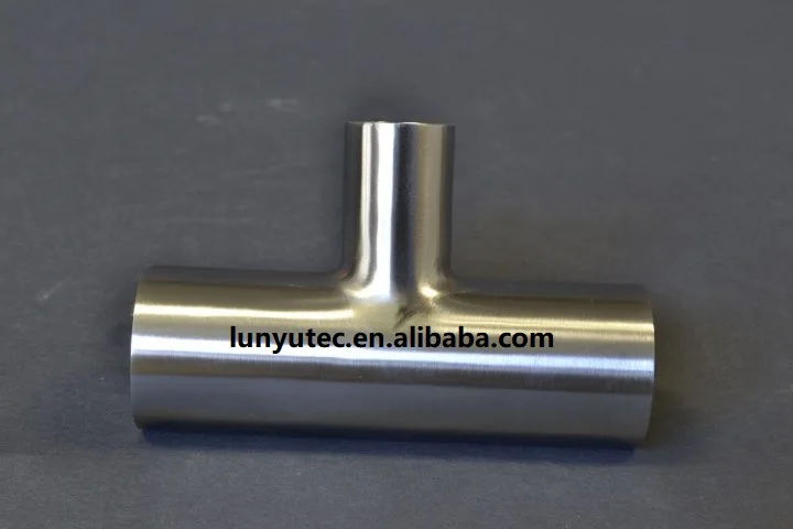 Stainless Steel Sanitary Butt Weld Tee Fittings For Food Industry 3A DIN SMS ISO