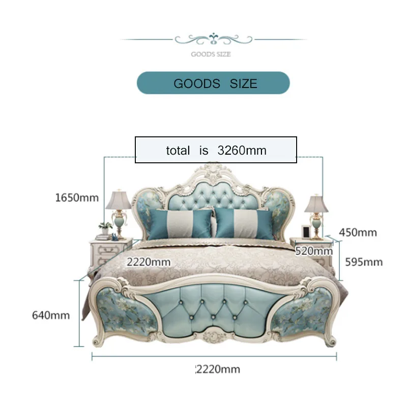  Лидер продаж европейская роскошная кожаная мебель для спальни Королевский размер