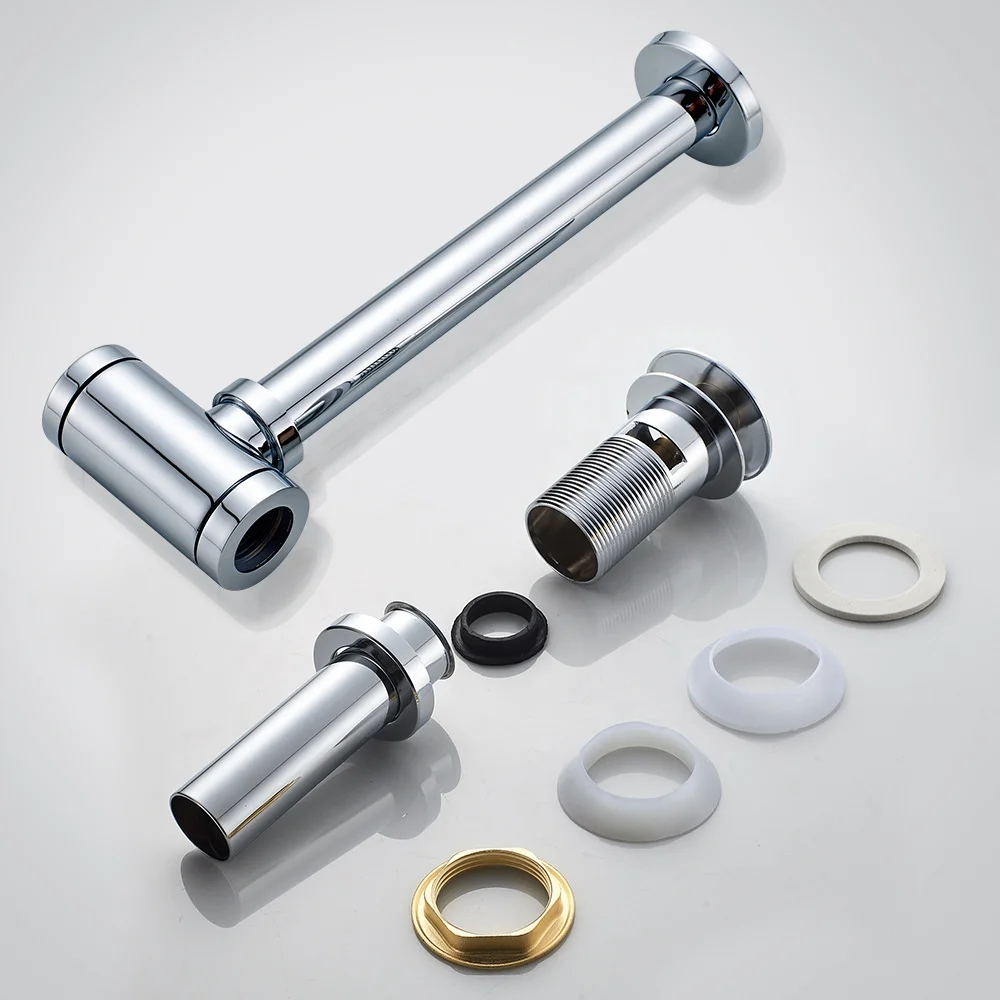 Brass Bathroom  Drain with Detachable Basket Stopper, Vanity Sink Strainer, Chrome