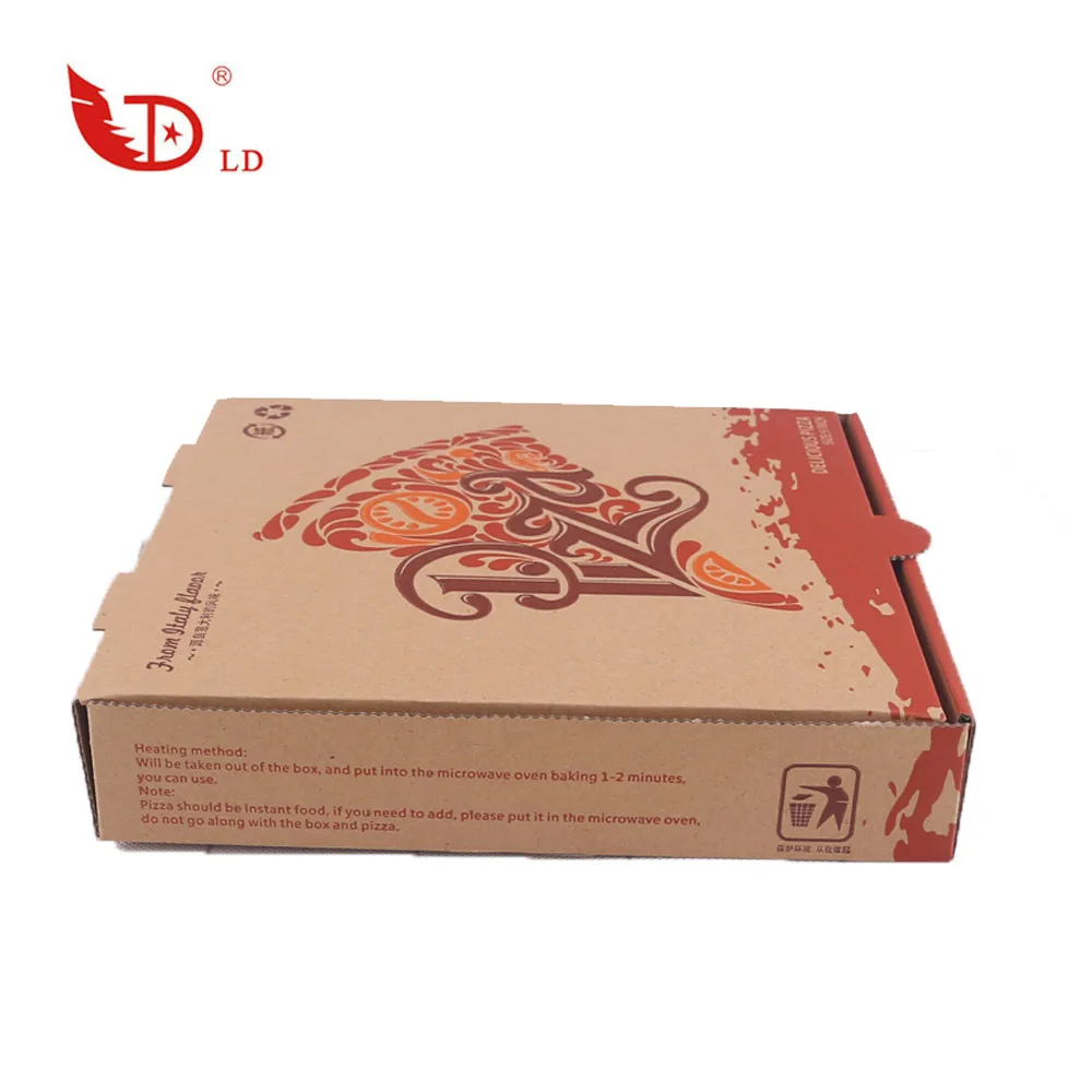 China manufacturer hot sale cheap 6/7/8/10/12/14/16 inch custom full color printed  pizza packing box