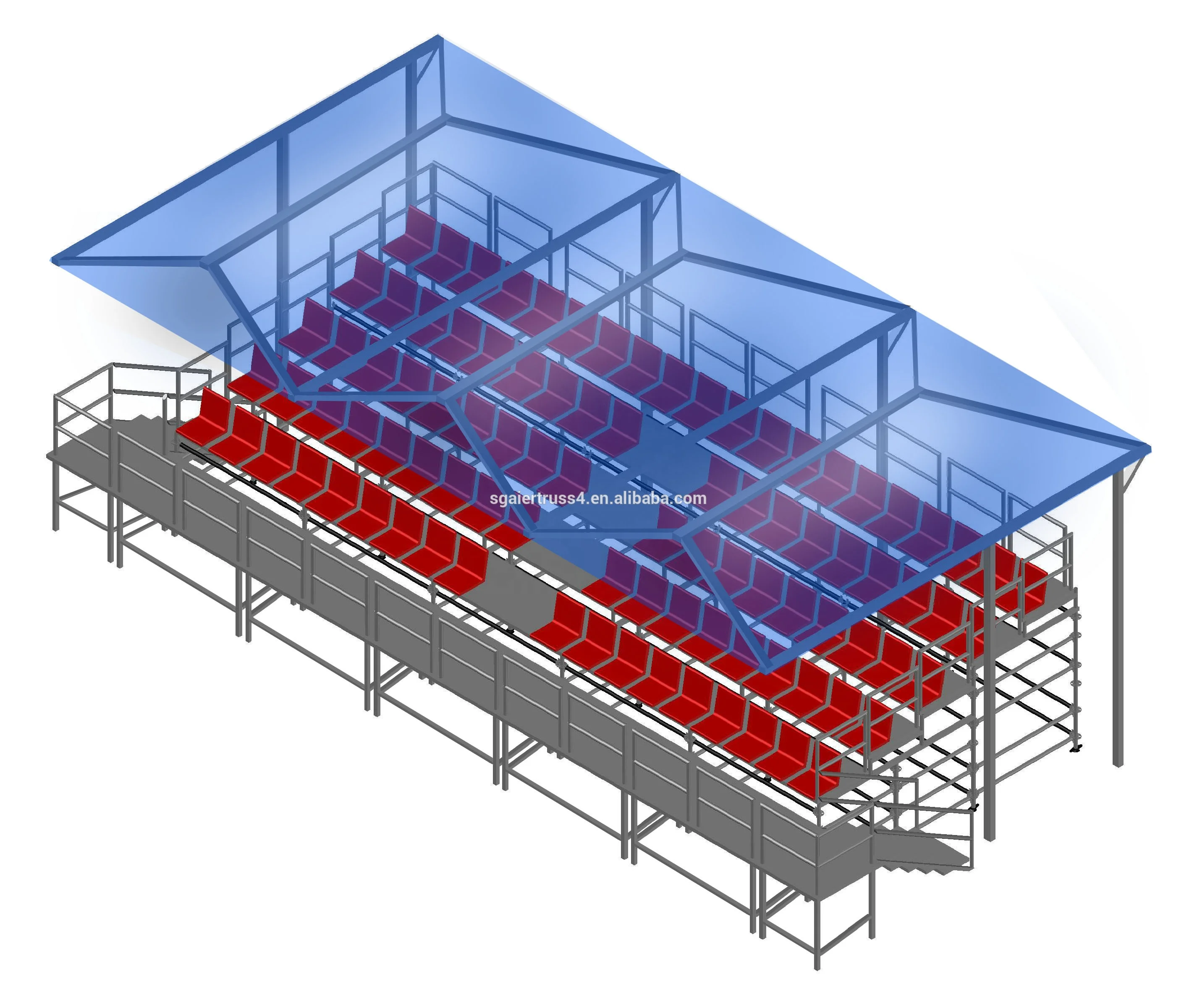 Temporary  Bleacher Grandstand Seating System Stadium Metal aluminum layer Tribune Used For Audience