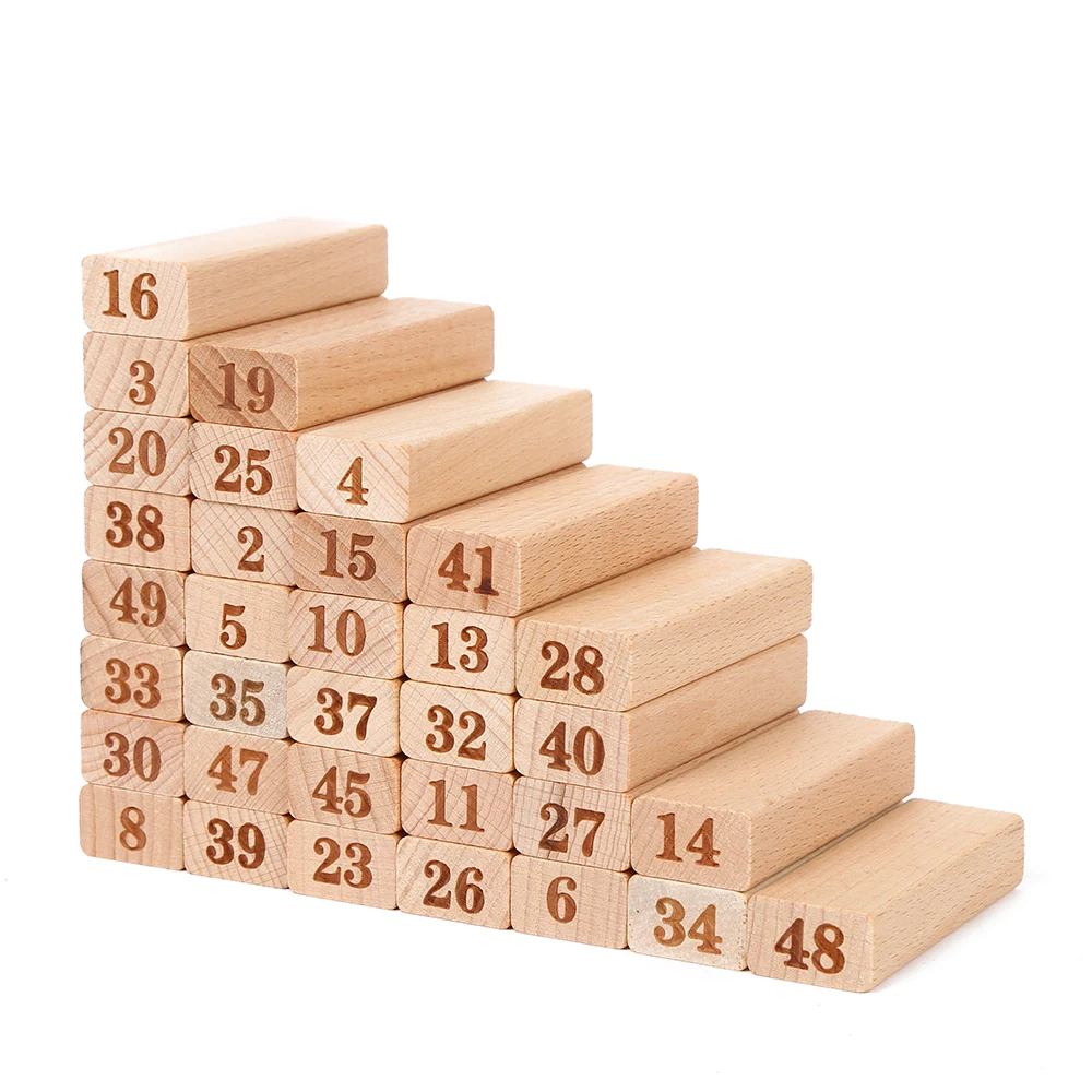 Funny digital layer upon stack casual early education wooden toy baby children building blocks