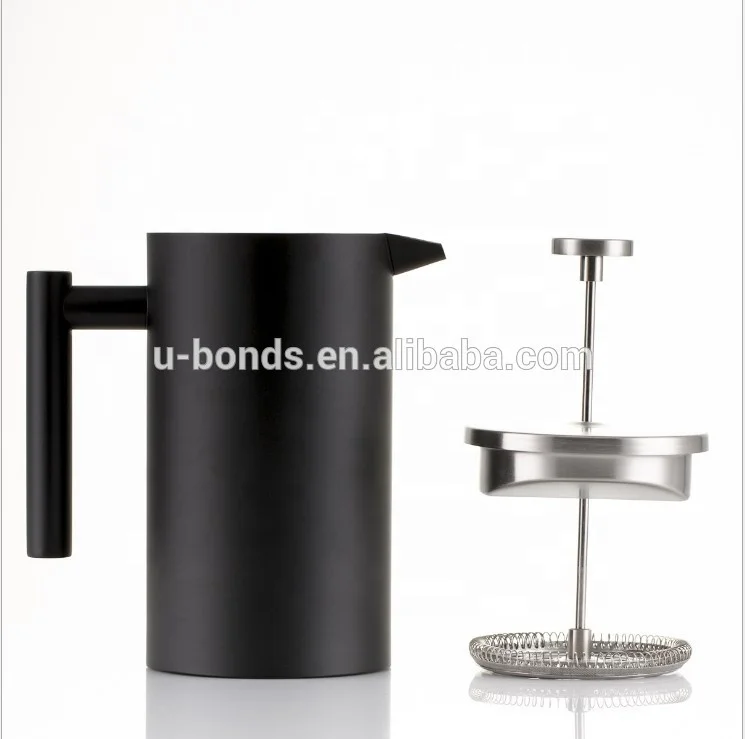 
Amazon 1000ml 34oz stainless steel double wall matte black color french press 