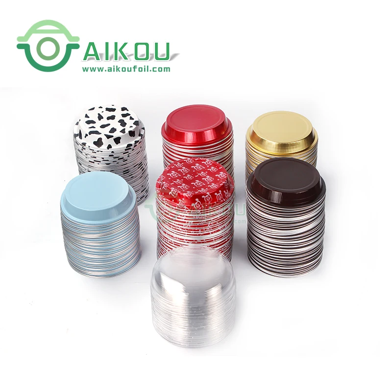 High Quality Disposable Mini Tart Pans with Lids Golden Aluminum foil  Pie Pan Tin Tart Pans Round Oven Baking foil container