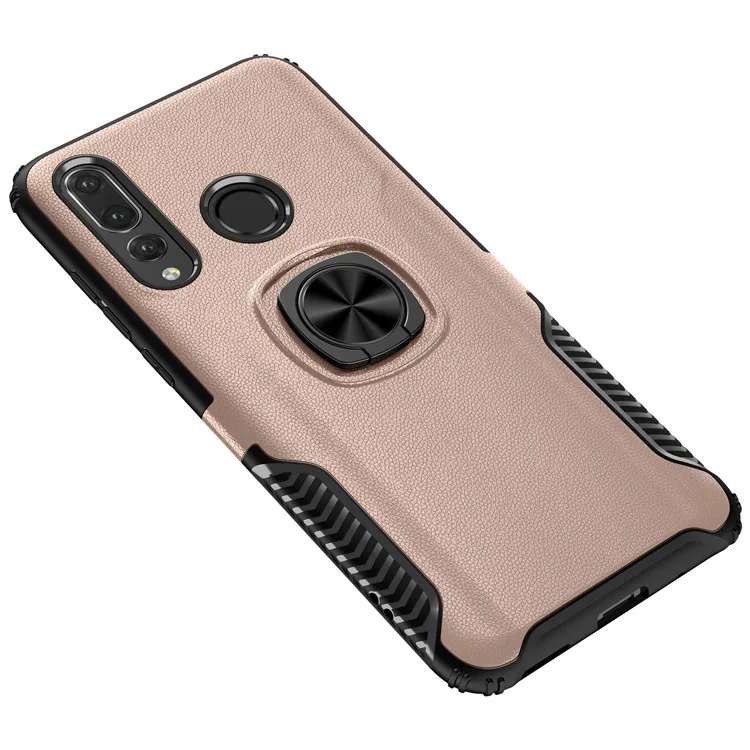Saiboro Mobile Case For Huawei Nova 4 Shockproof Ring Holder Case, For  Huawei Nova 4  Hybrid Leather Case