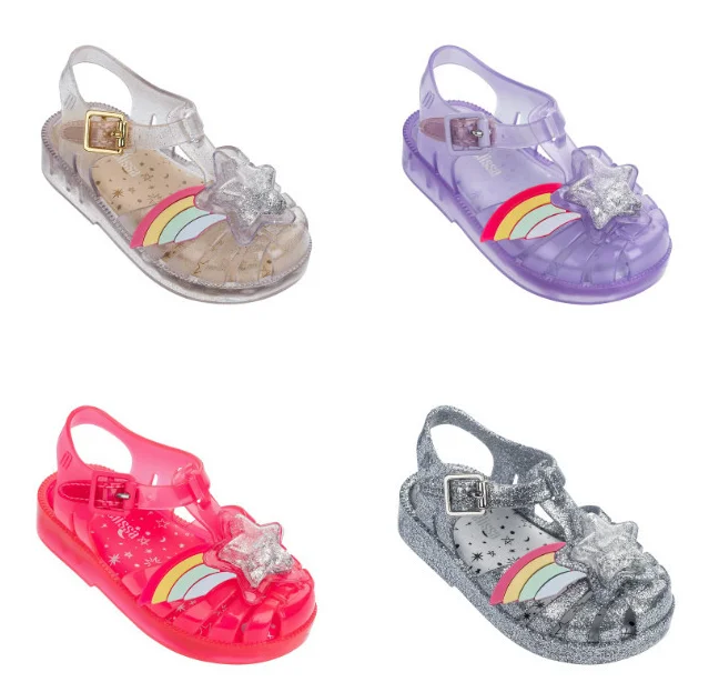 
Star and rainbow new design mini melissa kids jelly sandals 
