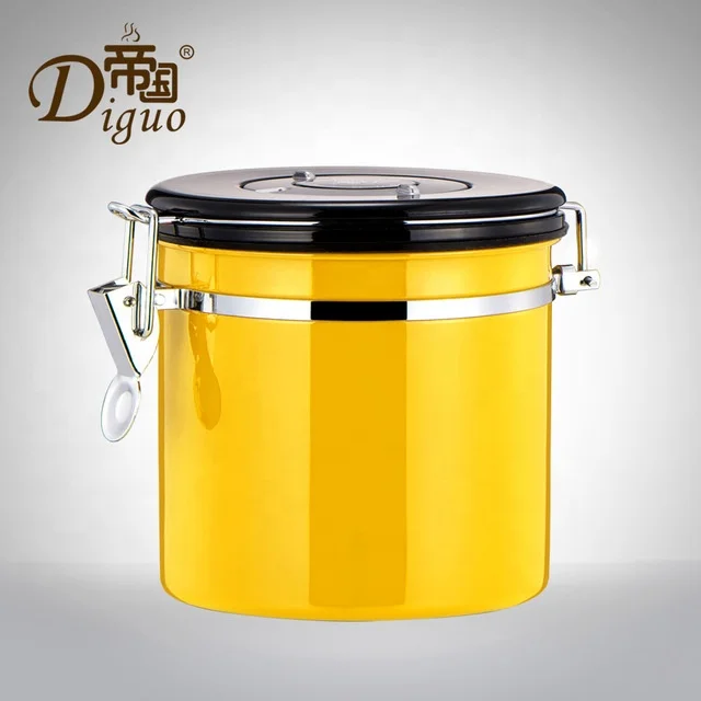 Hot Sale 800ml 1200ml Colorful Stainless Steel Airtight Canister For Sugar Food Coffee Bean Tea