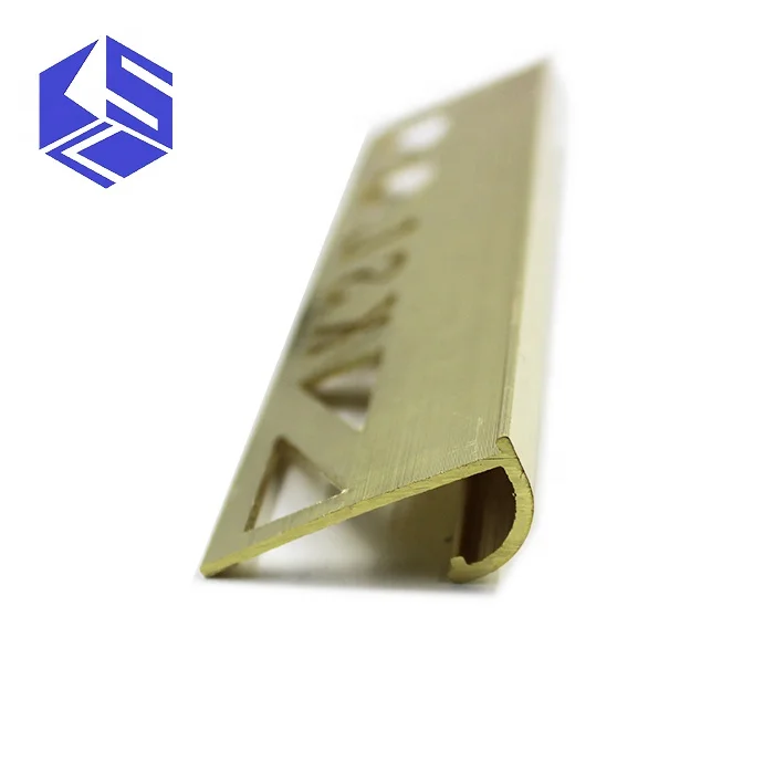 Corrosion resistant durable brass quarter round corner trim for tile