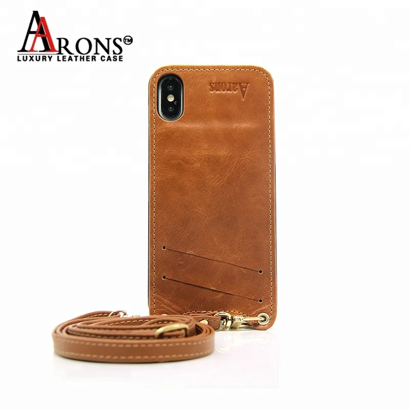 Пользовательские мобильного излучения защиты crossbody кожаный чехол для телефона с плечевой ремень iPhone X XS