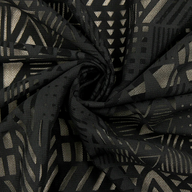 
Chinese supplier new design fashion retro black house dress tulle burnt fabric 