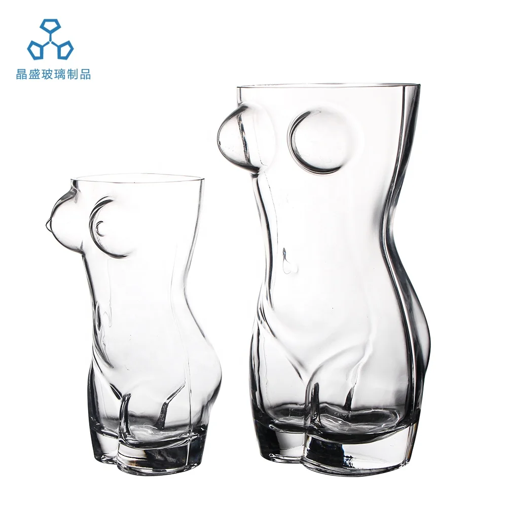 Special Design Customized Lead-free Handmade Modern Female Body Shape Creative Glass Beer Mug