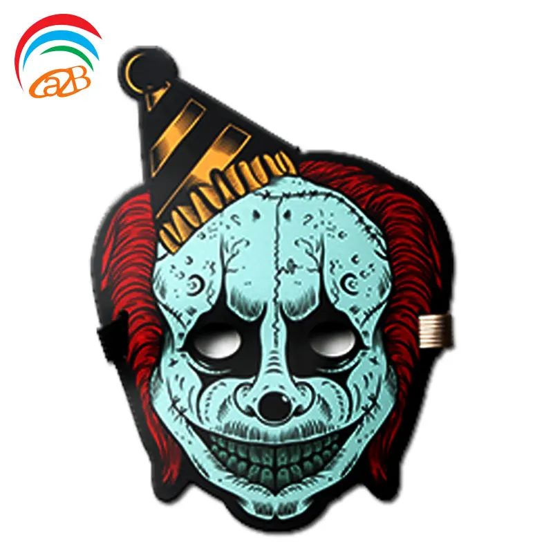 Halloween LED Flashing Sound Reactive Mask Glow Luminous Rave Party Mask for Promotional gift