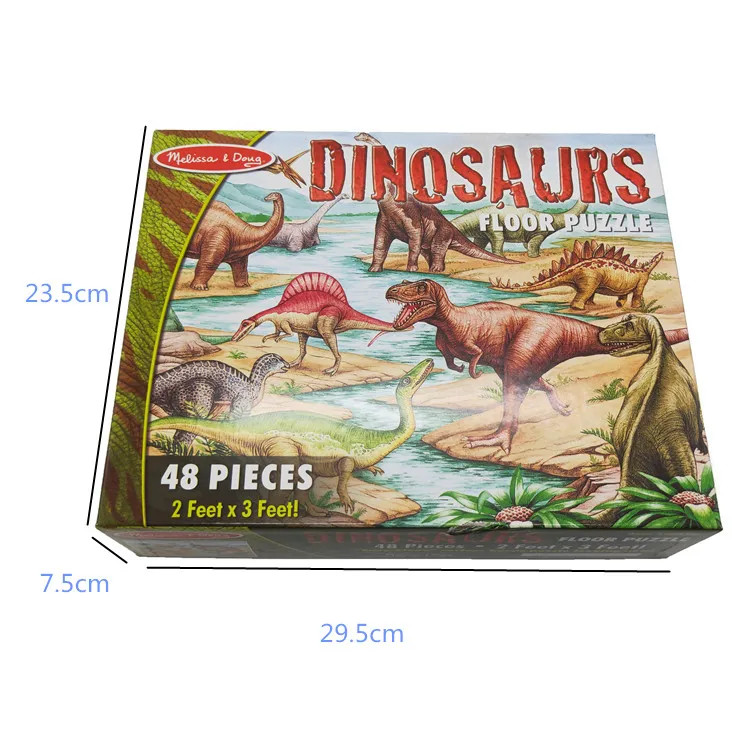 Wholesale MDF 48 big pieces kids dinosaur floor jigsaw puzzle custom dragon puzzle games for children