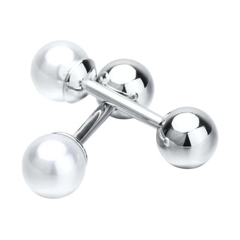 
Fashion White Pearl Cufflinks for Mens/Women Wedding Grooms Gift 