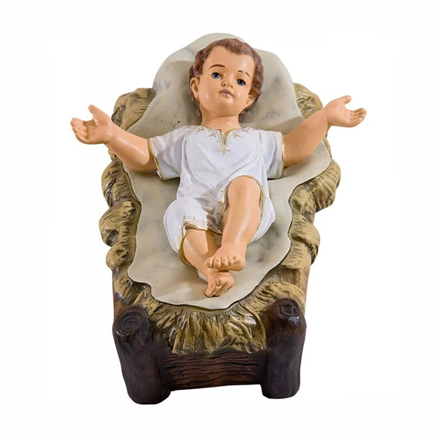 Детская Статуя Иисуса с детской кроваткой религиозное украшение дома из смолы Экологически чистая любовь Европейская искусственная Статуэтка Xiamen Jesus