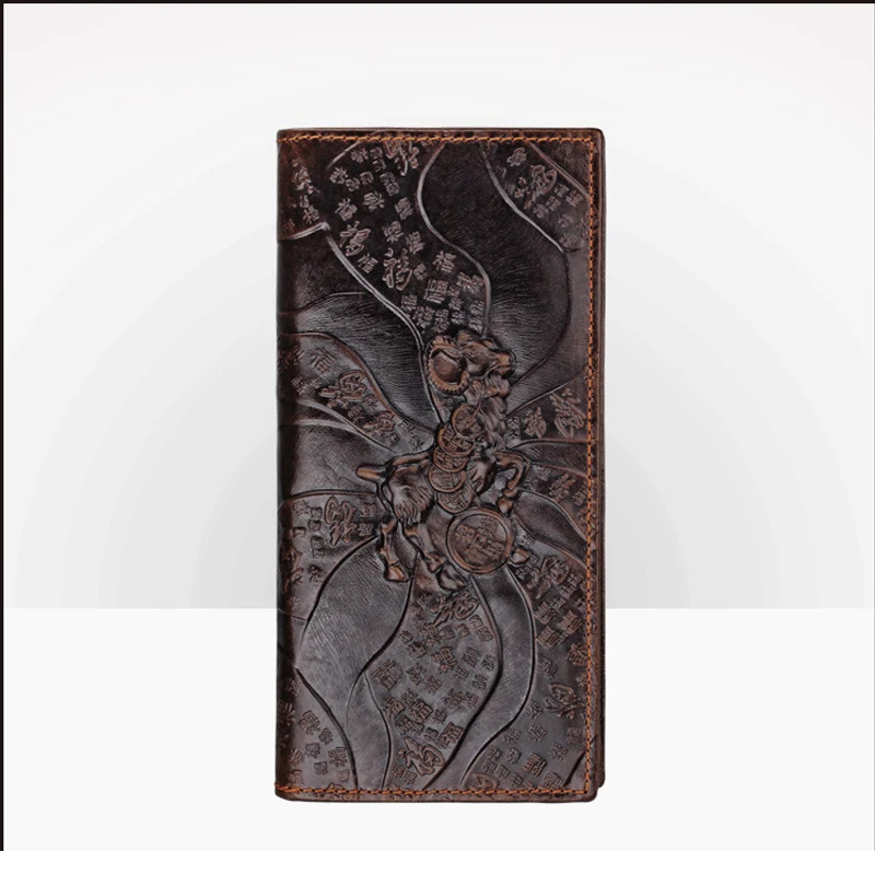 Professional male original genuine top cow leather wallet best selling fashion slim credit card purse for men