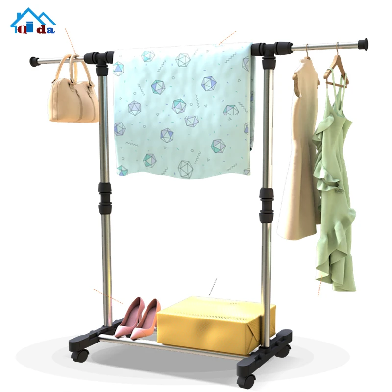 
Portable Stainless Steel Cloth Hanger For Shops Cloth Drying Rack 
