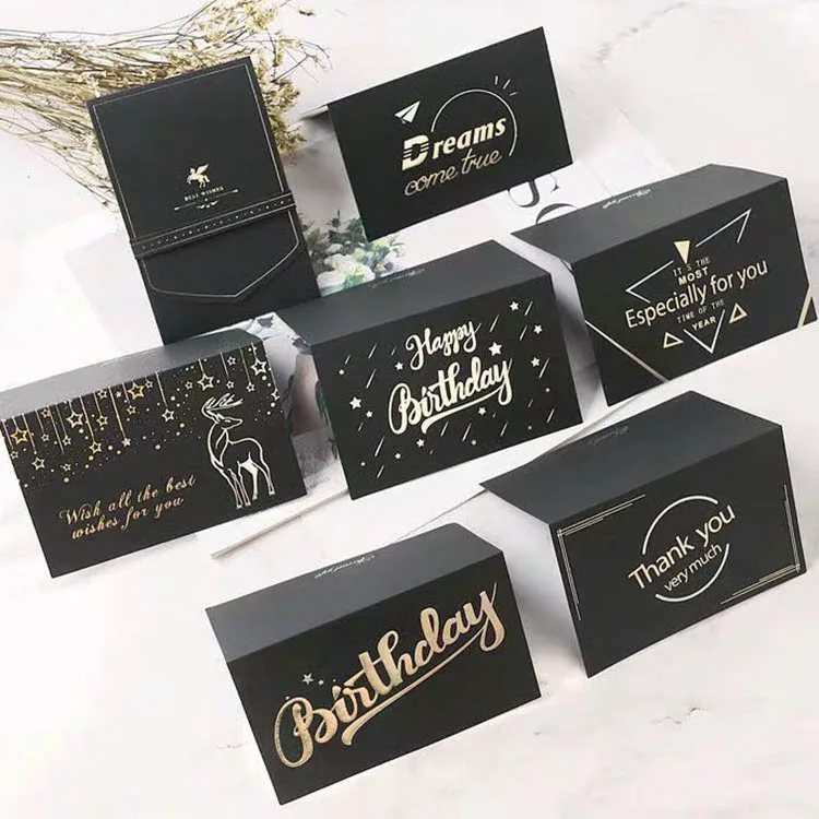 
 Поздравительная открытка из бумаги с золотым тиснением OEM  