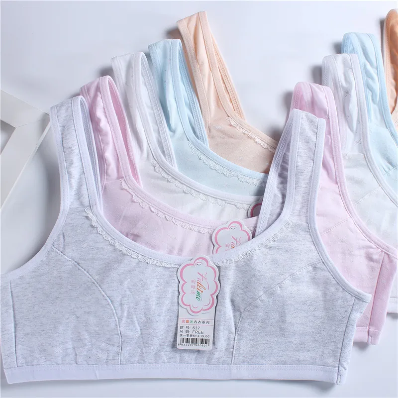 Wholesale print full Cotton Training Bra vest for teenage Puberty girl  first bra Kids