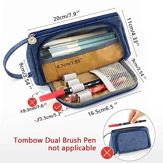 Big Capacity Pencil Pen Case Large Storage Packing Case for Student Office