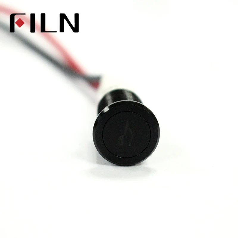 FILN 10mm Waterproof symbol Lamp 12V LED Car Boat LED Warning Dashboard Signal Lights Instrument Pilot light