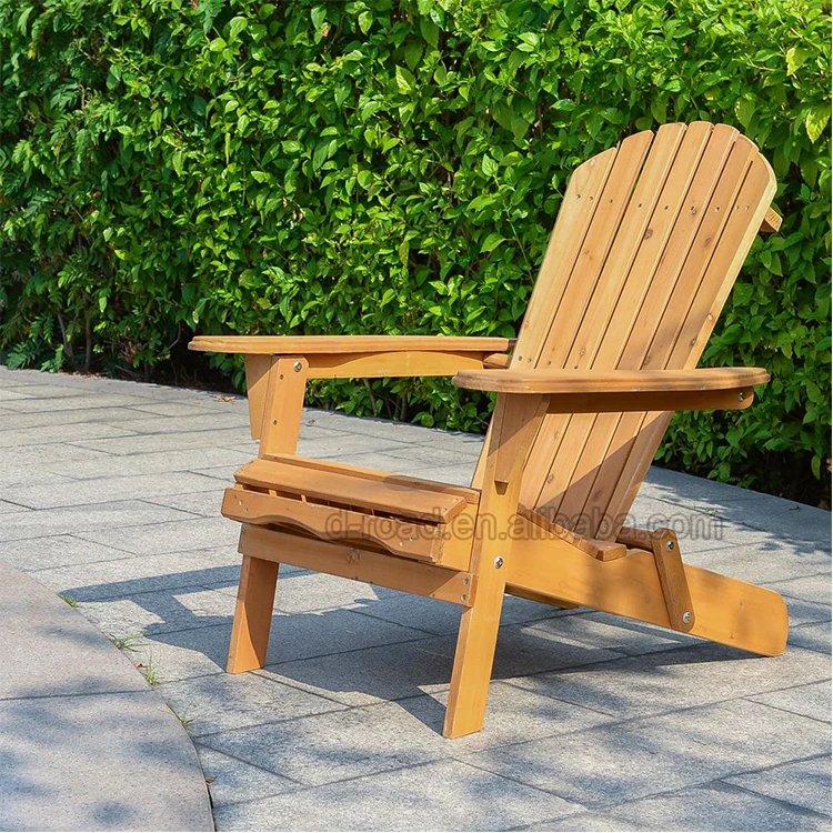 OEM outdoor adirondack folding deck chair for backyard wooden kd adirondack chair with ottoman