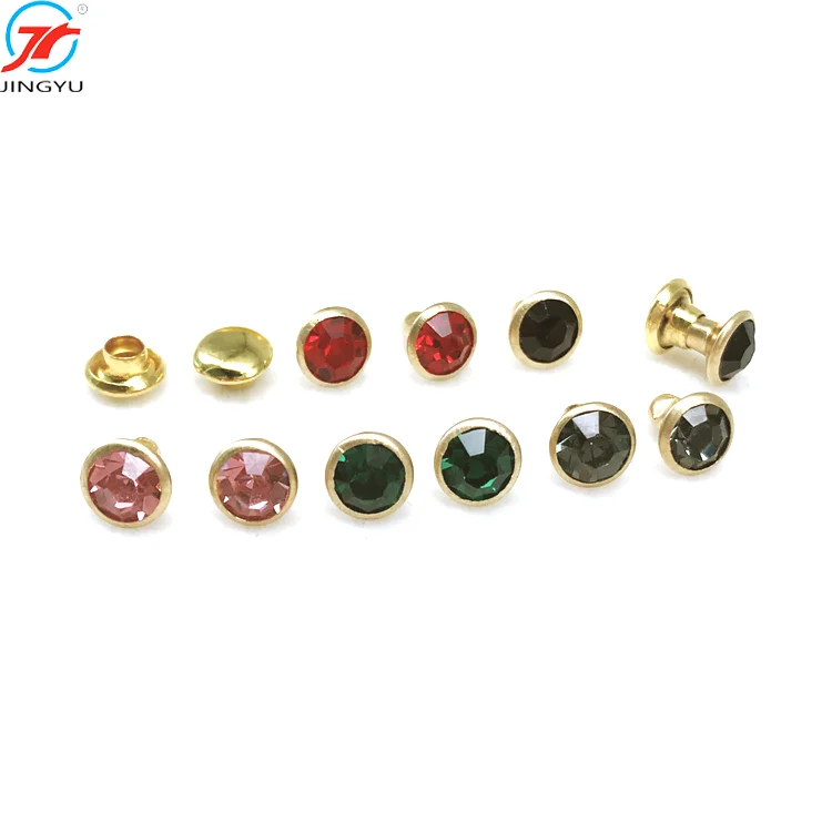 Custom High Quality Metal Button With Rhinestone Pearl Rivet Garment Button For Jeans