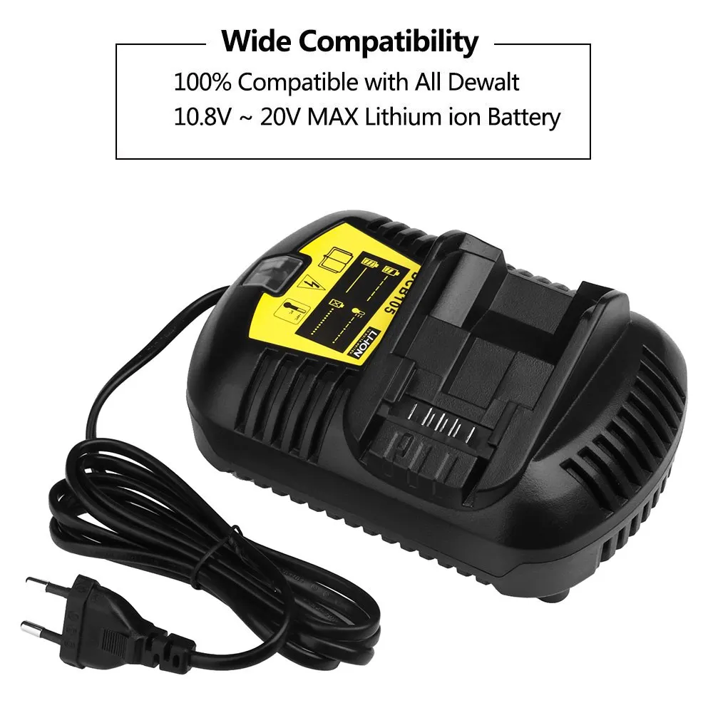 DCB105 инструмент зарядное устройство для DeWalt 10,8 V, 14,4 V, 18 V Slide батарей