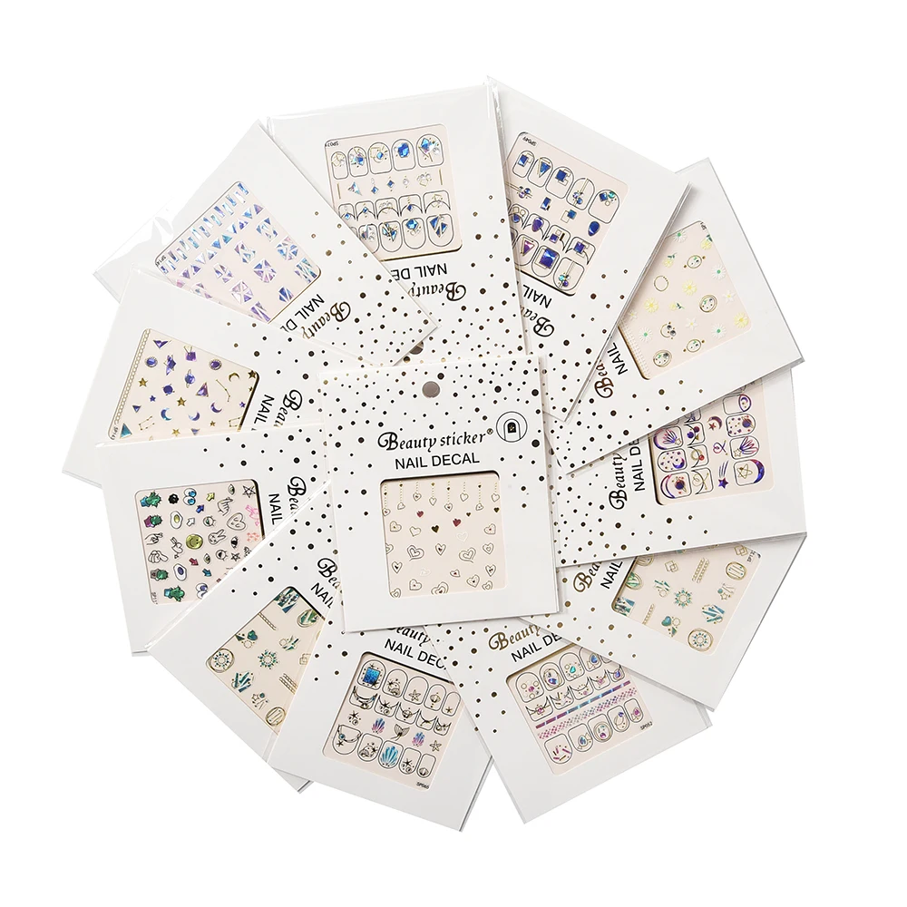 Newest wholesale Fashion Salon Beauty Nail Sticker Water Decals Custom Gel Nail Sticker 3D