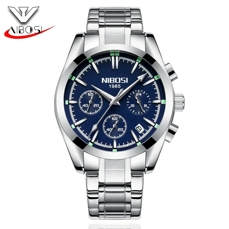 NIBOSI 2310 free shipping  Men Watches Top Brand Luxury Fashion Business Quartz Watch Men Sport Metal Waterproof Wristwatches