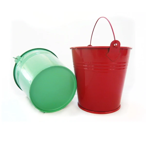 Colourful mini metal Bucket /decorative small metal  bucket candle container Flower pot