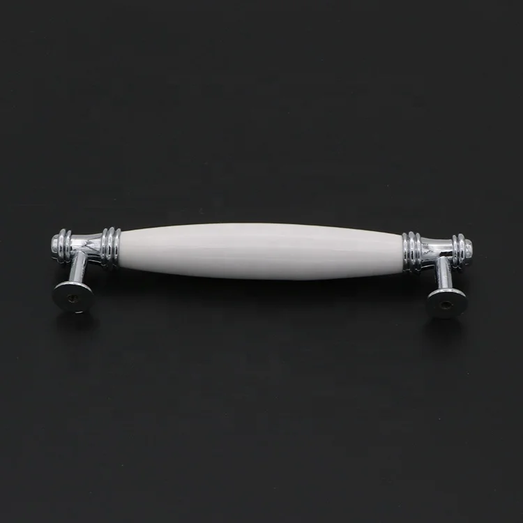 Luxury European elegant white wardrobe handle porcelain furniture drawer pulls ceramic kitchen cabinet handle