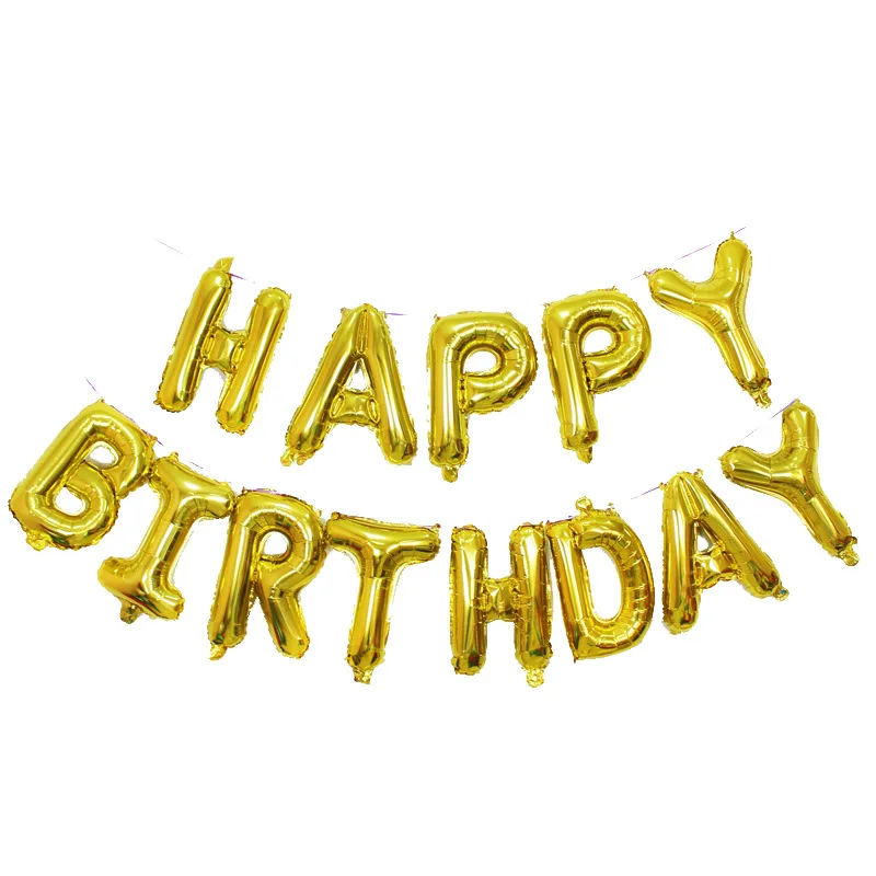 Фольгированные воздушные шары Happy Birthday из розового золота с алфавитом для детей украшения вечеринки в честь Дня