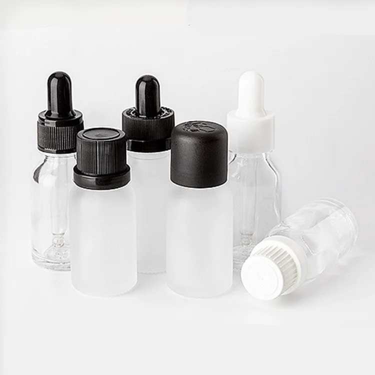 cosmetic packaging clear 5ml 10ml 15ml 20ml 30ml 50ml 100ml Clear Glass bottle with dropper cap for skincare