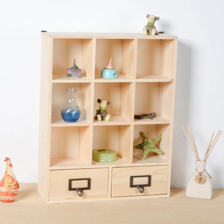 
Guangdong Nine Grid Wooden Display Case Showcase Wooden Storage Cabinet 