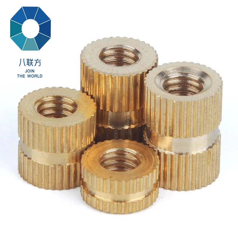 Threaded insert knurled brass  nuts for plastic injection