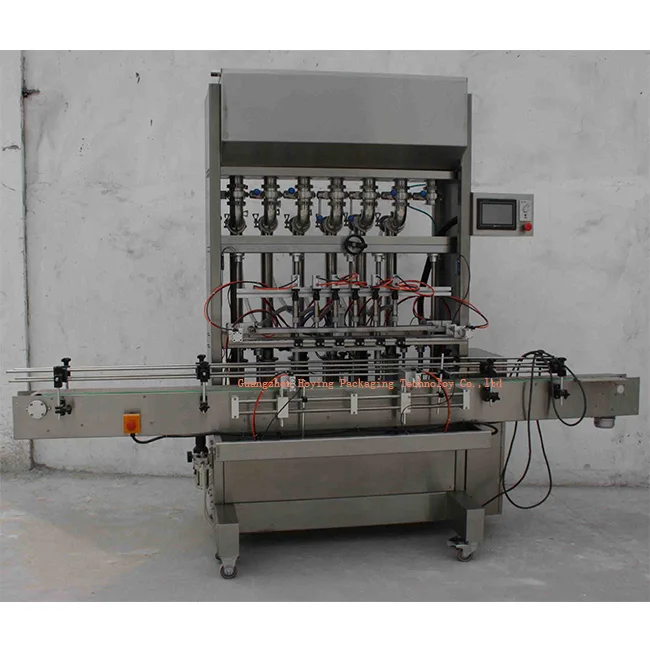 Automatic servo motor 4 head piston filler with large hopper