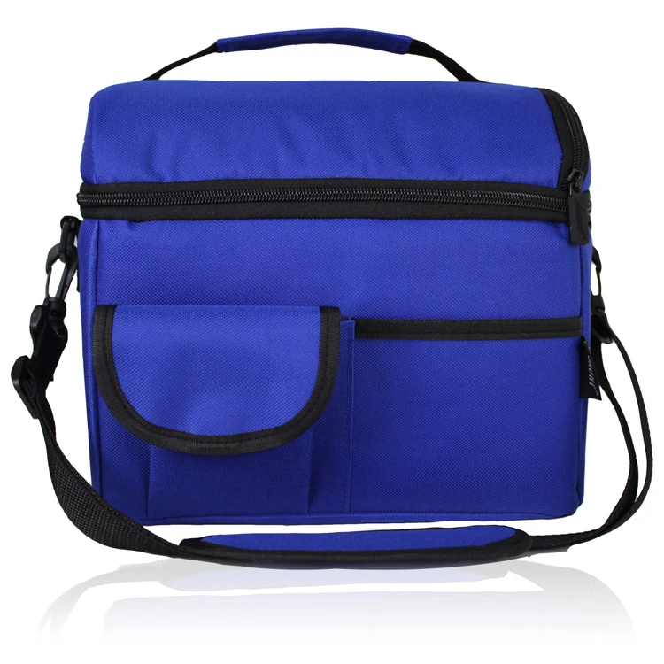 Съемный плечевой ремень, синий, офисный, школьный, 2 отделения, изолированный Ланч-бокс, сумка-холодильник для женщин, мужчин, детей