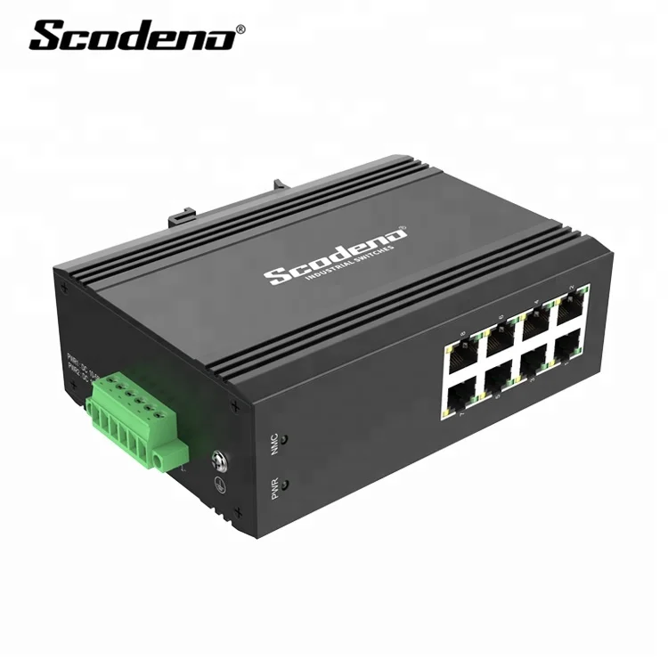 2019 IP40 OEM/ODM Ethernet Unmanaged 8 Port Optical Fiber Industrial Switch