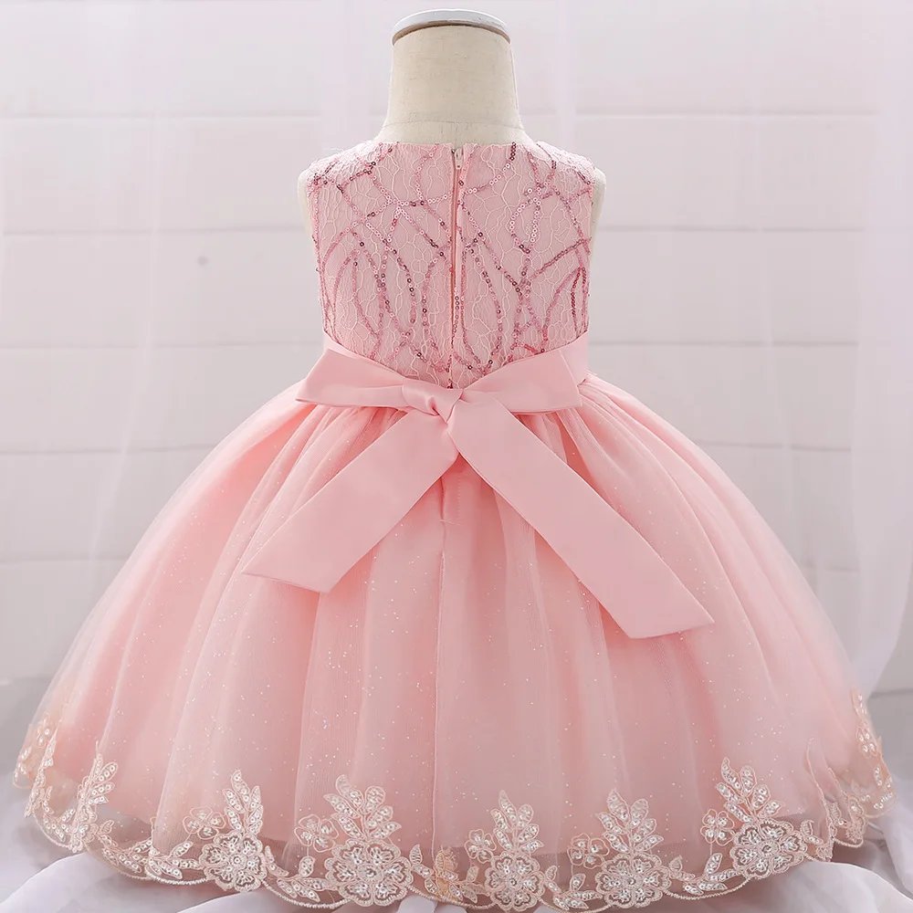 2019 baby dress skirt female baby lace sequin princess dress age full moon wedding dress