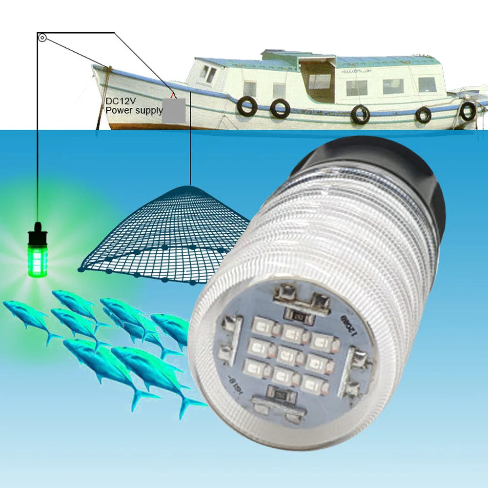 Attracts Fish DC12V 10W Fishing Led Light LED Underwater Night Fishing Light