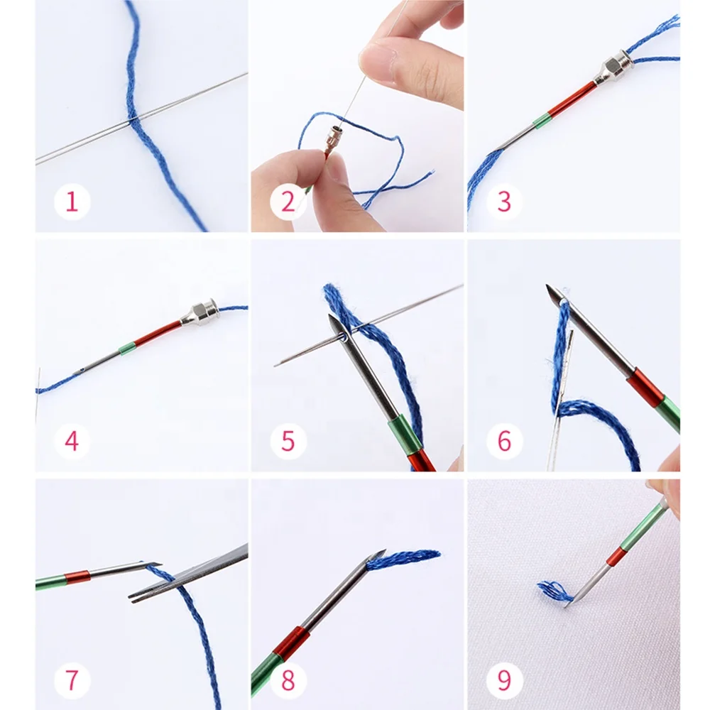9#/10#/12#/14#/16#/18#/20#/25#/30# Punch Needle Kit Embroidery Cross Stitch Punch Needle Set