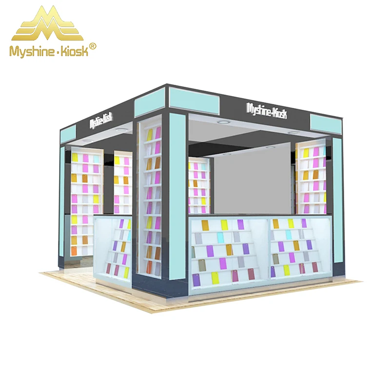 Myshine customized design lockable light up glass display cabinets for mobile accessories