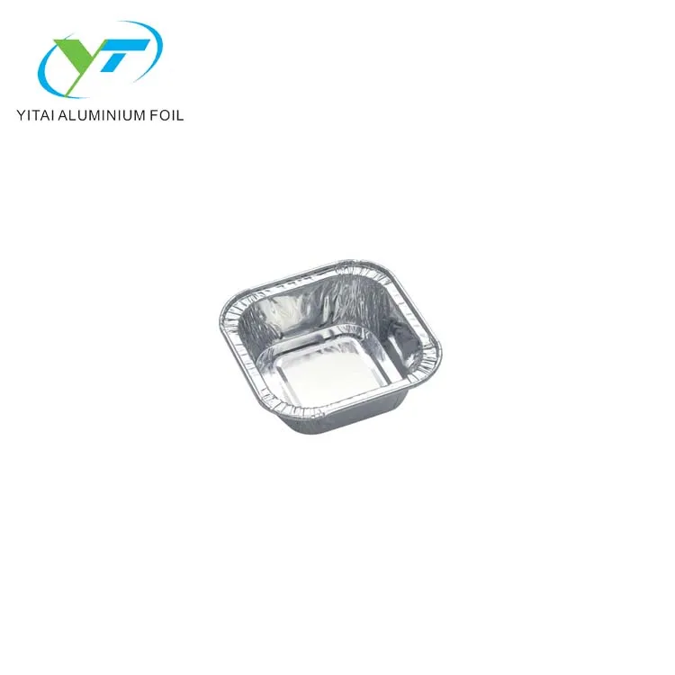 
mini square aluminum foil container pudding cup with lid 
