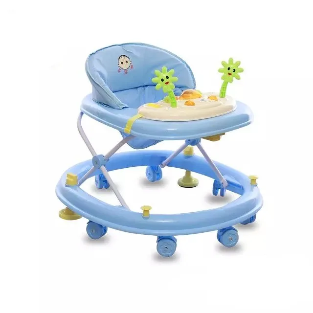 
Baby Walker Harness Learning Assistant Child Safety Baby Walker Rubber Wheels Height Baby Trolley Walker Rocker Chair 