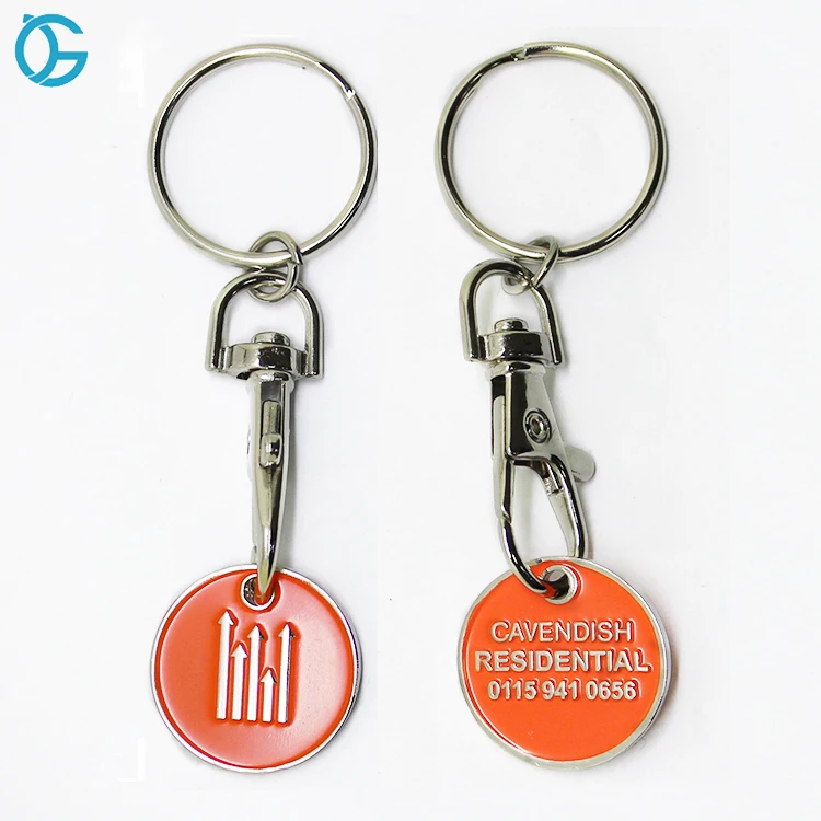 High Quality Personalized Design Logo Coin Holder Keychain Metal Keychain For Travel Souvenir