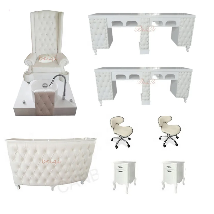 Queen Pedicure Spa Chair Beauty Salon Red Velvet Throne Foot Massage Chair